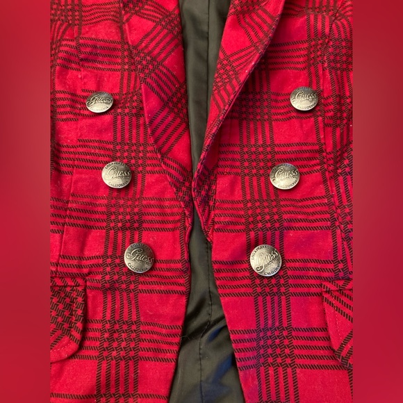 Guess Plaid plaid vest with Guess  buttons size small - Picture 2 of 3